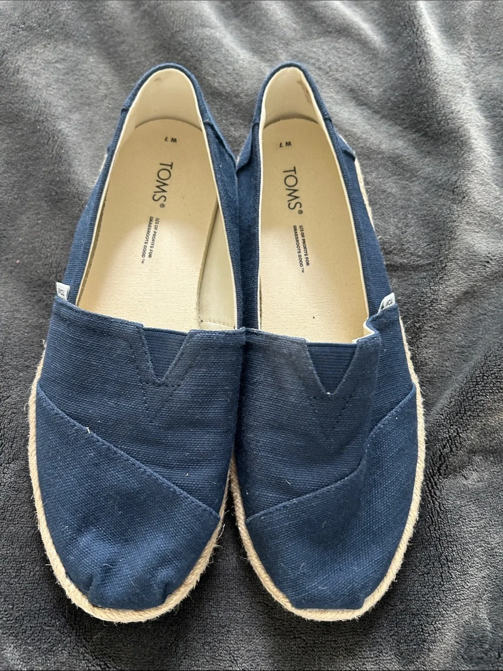 Toms Women's Slip-On Espadrilles in Navy Blue